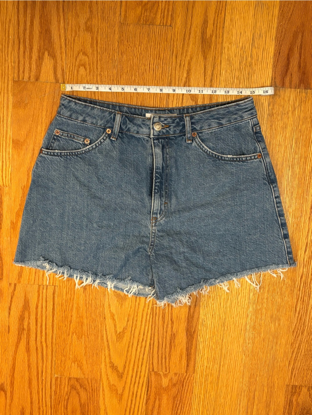 Topshop High Waisted Denim Shorts